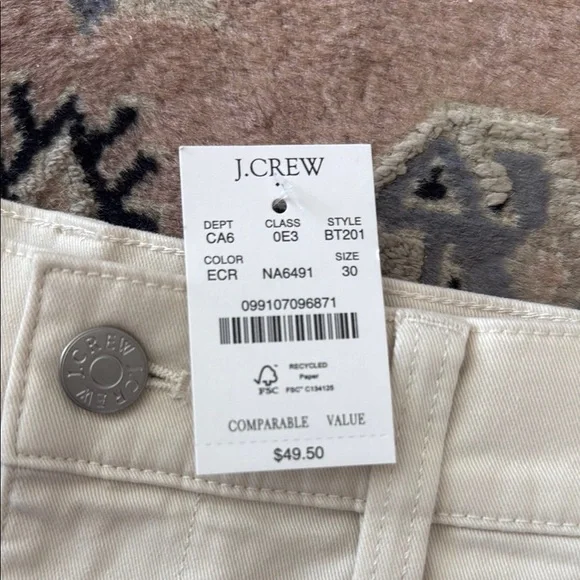 J. Crew Factory Cream High Waist Shorts 30 NWT - Picture 2 of 4